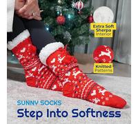 Festive Fix Ultra Soft Slipper Socks Uk 5 To 7 Colorful Christmas & Holiday Designs Fleece Lined Non Slip Thermal Socks For Women