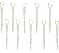 Festive Fix White Icicle Decorations 10Pcs 12Cm Glitter Twisted Christmas Baubles Set Elegant Hanging Ornaments For Xmas Tree And
