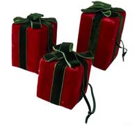 Festive Flannel Box Set 3PCS Green Red White Decor