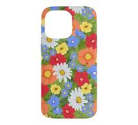 Festive Florals-Multi-color Flowers with Ladybugs Case for iPhone 14 Pro Max
