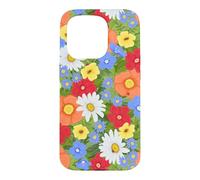 Festive Florals-Multi-color Flowers with Ladybugs Case for iPhone 15 Pro