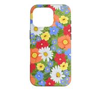 Festive Florals-Multi-color Flowers with Ladybugs Case for iPhone 16 Pro