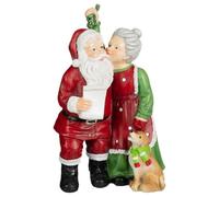 Festive Folklore Mr & Mrs Claus Mistletoe Ornament - Perfect For Your Coffee Table, Mantelpiece, Or Sideboard, This Decorative Ornament Gives Any Space A Charming And Merry Feel This Christmastime