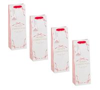 Festive Folktales Christmas Bottle Bag - White - Pack of 4 - Brings a Whimsical, Woodland Charm to Your Bottle Gifts and Elevates Them to Ew Heights - Make Your Christmas a Magical One