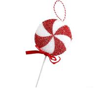 Festive For Tree Lollipop Ornament Made of Bubble Material Featuring Red and White Stripes for Holiday Use (20 Cm)
