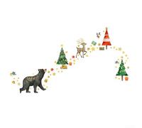 Festive forest Animal Window Clings for Kids Room Festive forest