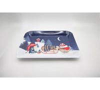 Maison & White Festive Forest Friends Gonk & Robin Scatter Tray | M&W | Christmas | Decorative Plastic Serving for Snacks and Meals | Lightweight Dinner Tray for Food Serving