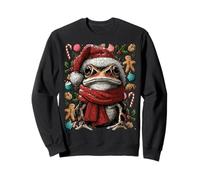 Festive Frog with Snow Santa Hat Winter Christmas Animal Sweatshirt