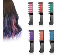 Festive Fun Hair Chalk Combs, 2026 New Temporary Glitter Hair Colors Hair Chalk Combs, Washable Hair Color Dye for Birthday Christmas Hair DIY Party Gifts for Teenage Girls (6 Colors)