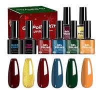 Festive Gel Polish Kit - 6 Color for Holiday | Viscous Pigment Mix with Shine Effect, Fast Setting Application, Rich Coating for Commuting Beauty Sessions Home Use and Fashion Events