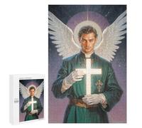 Festive Gift for Adults: Archangel Raphael Holding Glowing Cross, 1000 PCS, Challenging Puzzle for Adults - for A Rewarding Weekend Challenge