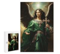 Festive Gift for Adults: Archangel Raphael in Green Robe with Cross, 1000 PCS, Challenging Puzzle for Adults - for A Rewarding Weekend Challenge