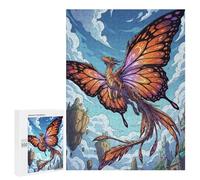Festive Gift for Adults: Butterfly-winged Dragon Soaring Through The Sky, 500 PCS, Wooden Jigsaw Puzzle for Adults - to Assemble, Frame And Display