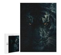 Festive Gift for Adults: Close-up of A Black Tiger's Face, 500 PCS, Adult Tabletop Puzzle; for Shared Table Time
