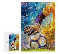 Festive Gift for Adults: Soccer Goalkeeper Save, 300 PCS, Wooden Brain Teaser for Adults, with A Decorative Finished Picture
