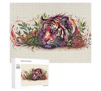 Festive Gift for Adults: Tiger Forest, 500 PCS, Wooden Brain Teaser for Adults, with A Decorative Finished Picture