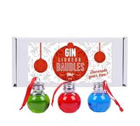 Festive Gin Baubles Gift Set 3 x 5cl, 20% ABV - Trio of Flavoured Gin Liqueurs for Christmas Decoration. By Blue Tree Gifts