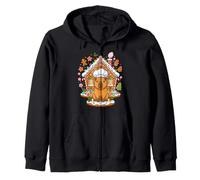 Festive Gingerbread Capybara Christmas Capy Holiday Zip Hoodie