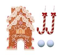 Festive Gingerbread Golf Game Set, 2 Pack Christmas Mini Golf Game Toys, Reusable Indoor Golfs Games Decoration For Backyard Park Patio Birthdays Holidays Casual Gatherings