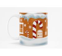 Festive Gingerbread House Mug - 11oz Ceramic Holiday Cup