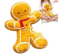 Festive Gingerbread Plush Cushion - Cute Holiday Decoration Pillow, Warm Ornament for Christmas Theme | Adorable Sofa Bed Decor for Guest Room Window Sill Homeowners and Seasonal Display
