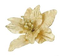 Festive Glitter Flower Hanging Ornament 33cm for Christmas Trees(Yellow) | for sparkly design, for durable material, lightweight hang, party accent, brightens any room