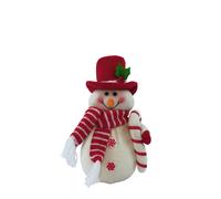 Festive Glowing Snowman with Red Hat and Scarf, LED, Christmas Décor