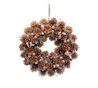 Festive Gold Pinecones And Berries Wreath - 36Cm - P040131