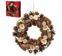 Festive Gold Rose & Pinecone Wreath - 36Cm (14") Diameter (P027736)