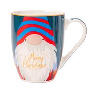 Christmas Gonk Mug 350ml Festive Ceramic Tea & Coffee Cup with Santa, Reindeer & Snowman Designs Gift Mug for Winter Hot Drinks (H 11cmx W 5.5cm) Assorted Merry Christmas Prints (Reindeer)