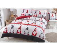 Rapport Festive Gonks Duvet Cover Christmas Bed Set, White, King