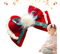 Festive Hair Bows - Festive Christmas Hair Clips | Perfect Outfits for Parties, Events, Fashion Colorful Bows, Christmas Themes, Hair Bows for Celebrations Seasons