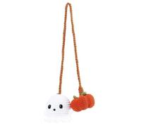Festive Halloween Crochet Car Accessories Creative Little Specter Rearview Hanging Hand Knitted Hanging Ornament Halloween Car Decoration Little Ghosthanging Ornament Auto Interior Accessories