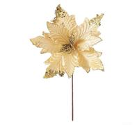 Festive Handmade Flower Decor Lifelike Cloth Flowers to Brighten Up Your Holiday Celebrations (Gold)