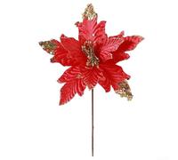 Festive Handmade Flower Decor Lifelike Cloth Flowers to Brighten Up Your Holiday Celebrations (Red)