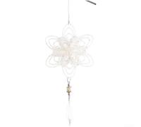 Festive Hanging Ornaments Set with White Candy Wind Chime and Silver Conch for Holiday Home Decoration with Multiple Shapes including Bells and Geometric Forms (Wind Chime)