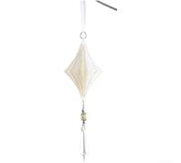 Festive Hanging Ornaments Set with White Candy Wind Chime and Silver Conch for Holiday Home Decoration with Multiple Shapes including Bells and Geometric Forms (3D Rhombus)