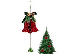 Festive Hanging Paper Bells, Holiday Party Decoration Ornament, Traditional Christmas Bell Decor for Tree Wall Door Table Classroom Garden Home Display, 4.33x13.77 Inches