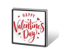 Festive Happy Valentine's Day Red Letters Unisex Brooches & Pins Square Lightweight Lapel Badge Jewelry for Clothing Shawl Hat