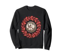Festive Hedgehog In Holly Wreath Christmas Winter Woodland Sweatshirt