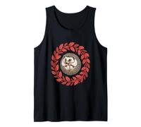 Festive Hedgehog in Holly Wreath Christmas Winter Woodland Tank Top