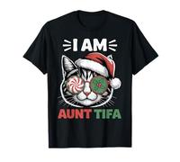 Festive Holiday Cat Illustration with Retro Christmas Vibe T-Shirt