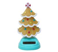 Festive Holiday Decoration Tree - Solar Energy Moving Character - Whimsical Dashboard Figurine for Vehicle, Desk, Shelf Display, Gift Favor Stocking Stuffer Novelty Interior Accessory Office Table
