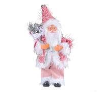 Festive Holiday Decorations Cute Santa Claus Dolls for Christmas Trees (pink)