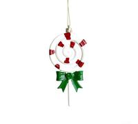 Festive Holiday Ornaments Set with Snowflakes, Deer, and Playful Accessories Designed for Christmas Trees and Seasonal Decor (Lollipops)