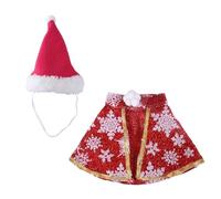 Festive Holiday Pet Costume Cape and Hat Set for Dogs Cats Seasonal Celebration Attire (A, S)