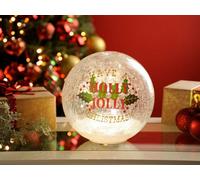 Festive Holly Jolly Crackle Ball - 15Cm