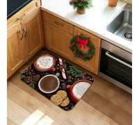 Festive Hot Chocolate Kitchen Mats for Floor, Cozy Winter Beverage Decor, Cushioned Non Slip Washable Rugs for Kitchen Sinks Laundry Room Bathroom 16x24 Inch