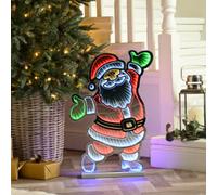 Christmas Infinity Standing Santa With Wooden Base - 60cm