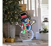 Festive Infinity Standing Snowman With Wooden Base - 60Cm